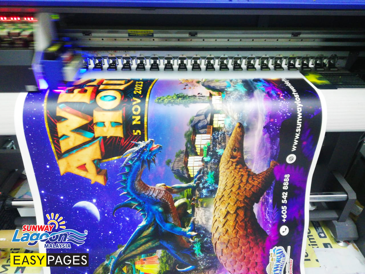 Sunway Lagoon banner printing process