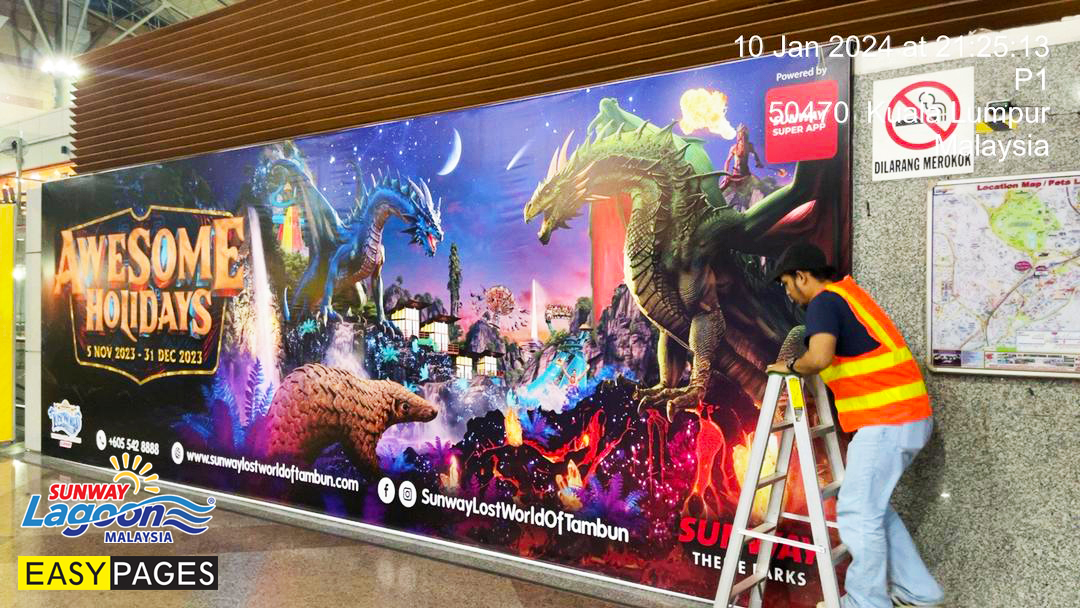Sunway Lagoon banner installation